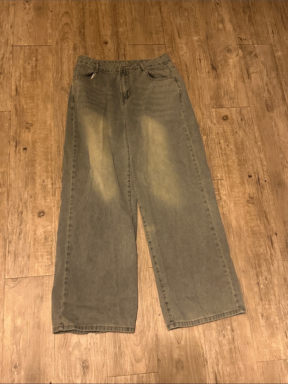Women's Wide Leg Jeans in Faded Olive